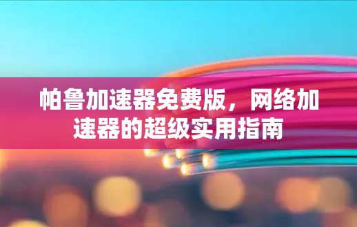 帕鲁加速器免费版,网络加速器的超级实用指南 帕鲁加速器免费版,网络加速器的超级实用指南